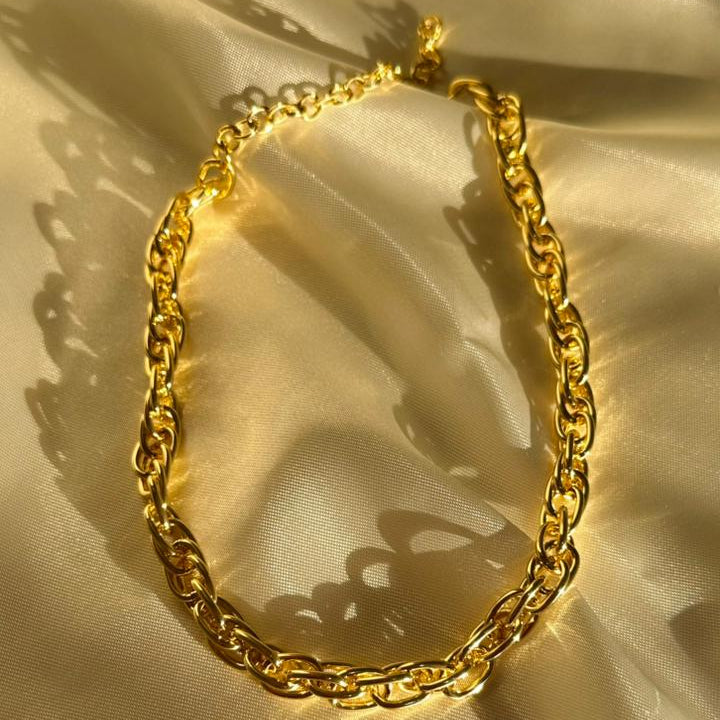 Corrente Elo Dourado Folheada a Ouro 18k