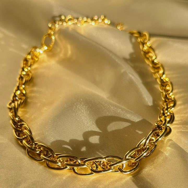 Corrente Elo Dourado Folheada a Ouro 18k